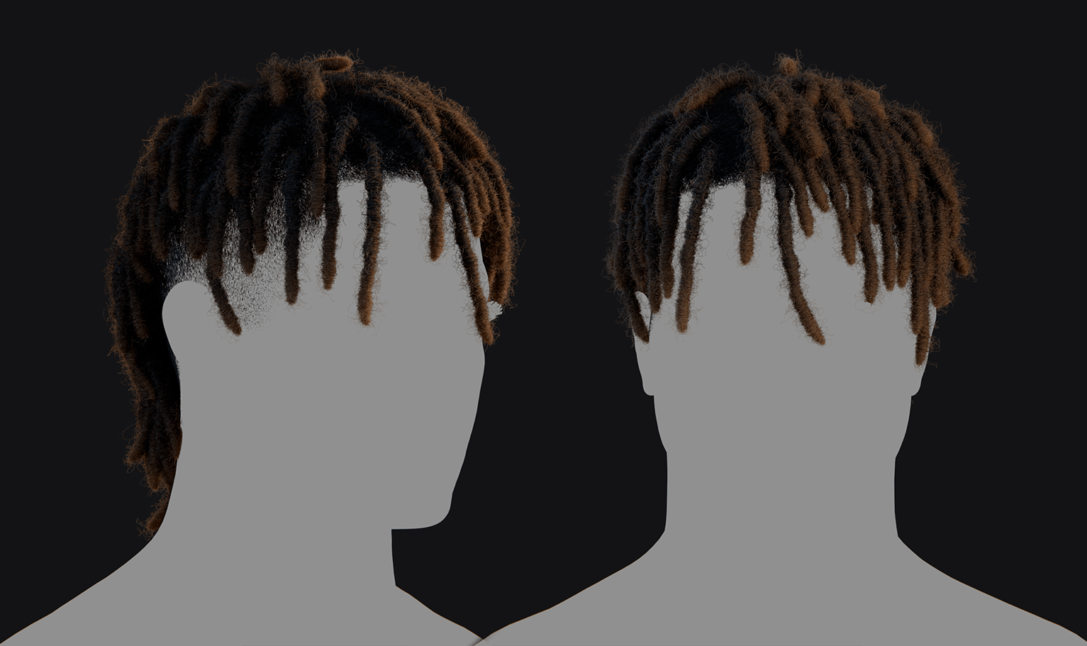 PixelHair ready-made 3D hairstyle of Ski Mask the Slump god Mohawk dreads in Blender