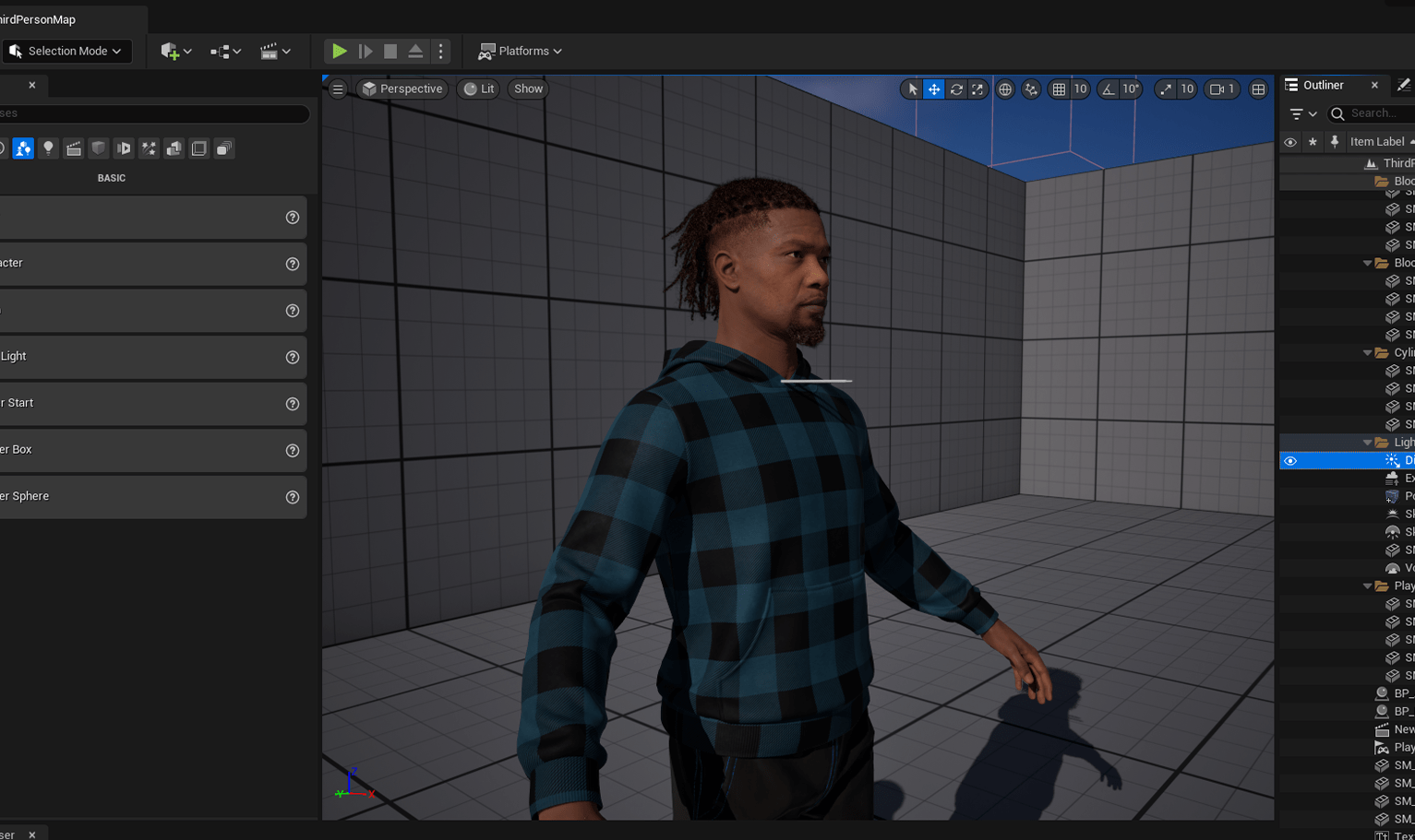 PixelHair ready-made ponytail dreads fade 3D hairstyle on a metahuman in Unreal Engine 5