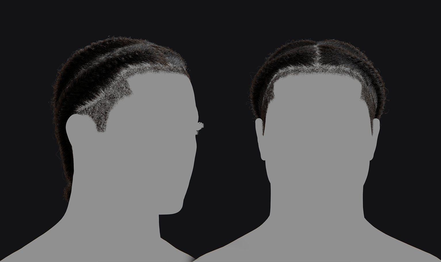 PixelHair ready-made Big Sean braids 3D hairstyle in Blender using hair particle system