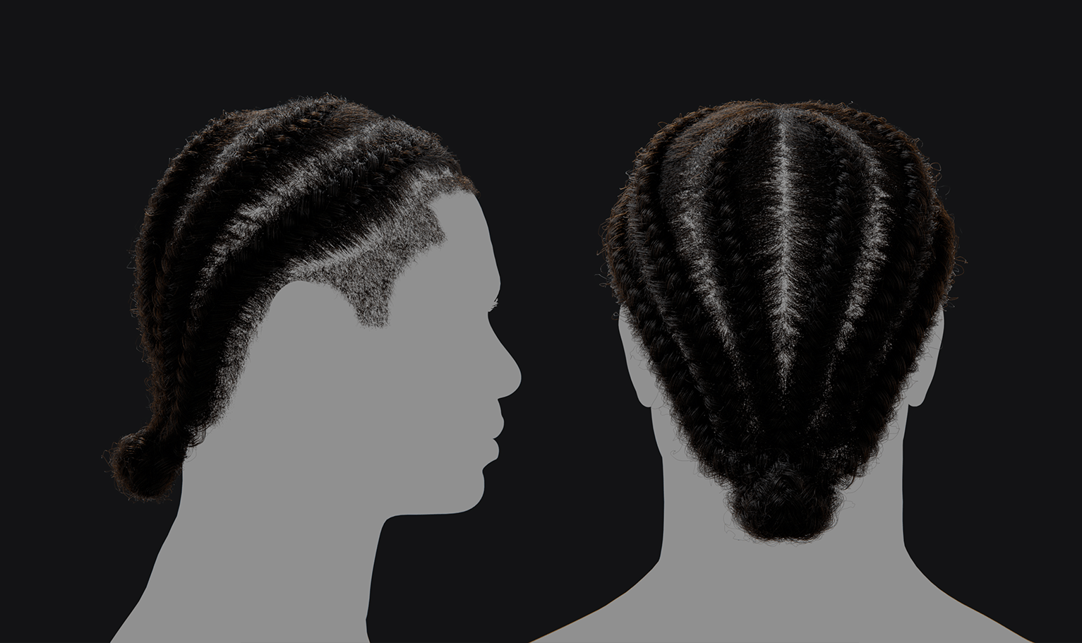 PixelHair ready-made Big Sean braids 3D hairstyle in Blender using hair particle system