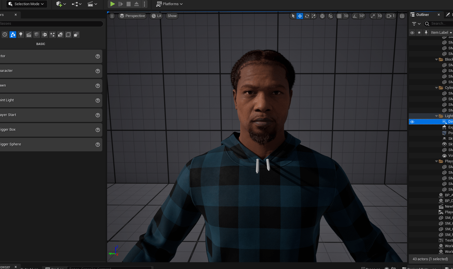 PixelHair ready-made Big Sean braids 3D hairstyle on a metahuman in Unreal Engine 5