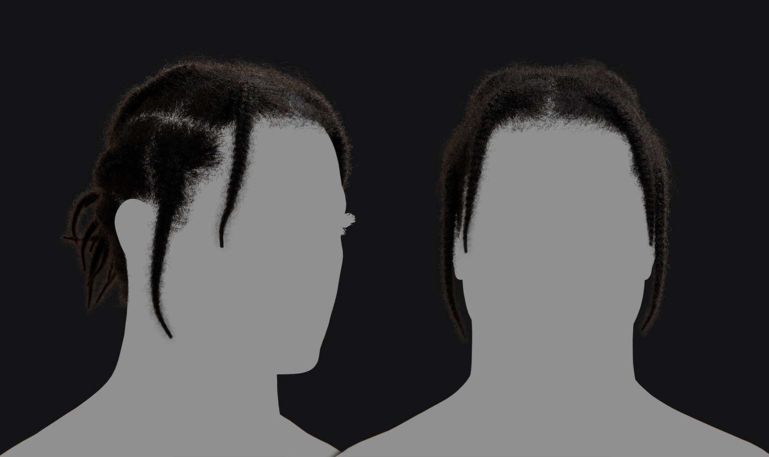 PixelHair ready-made iconic Asap Rocky braids 3D hairstyle in Blender using hair particle system