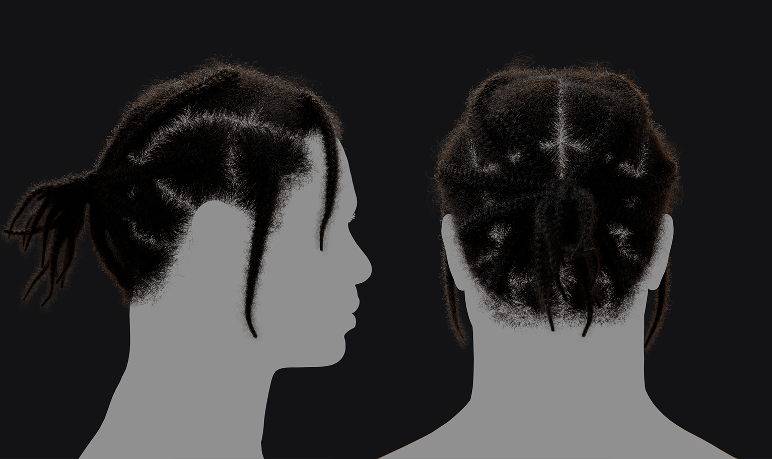 PixelHair ready-made iconic Asap Rocky braids 3D hairstyle in Blender using hair particle system