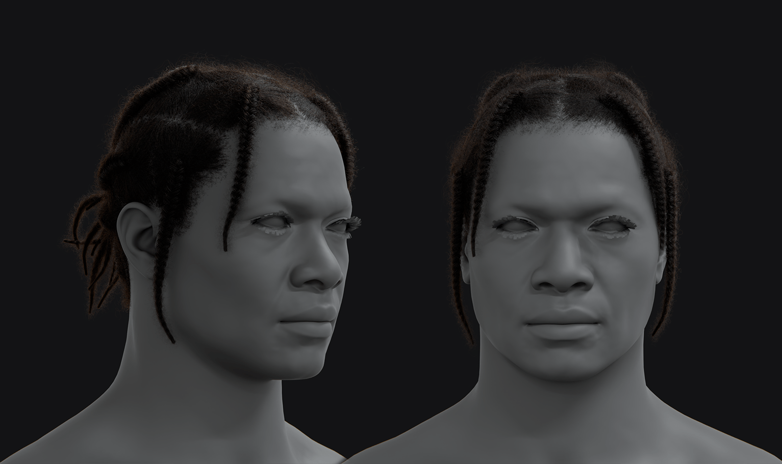 PixelHair ready-made iconic Asap Rocky braids 3D hairstyle in Blender using hair particle system