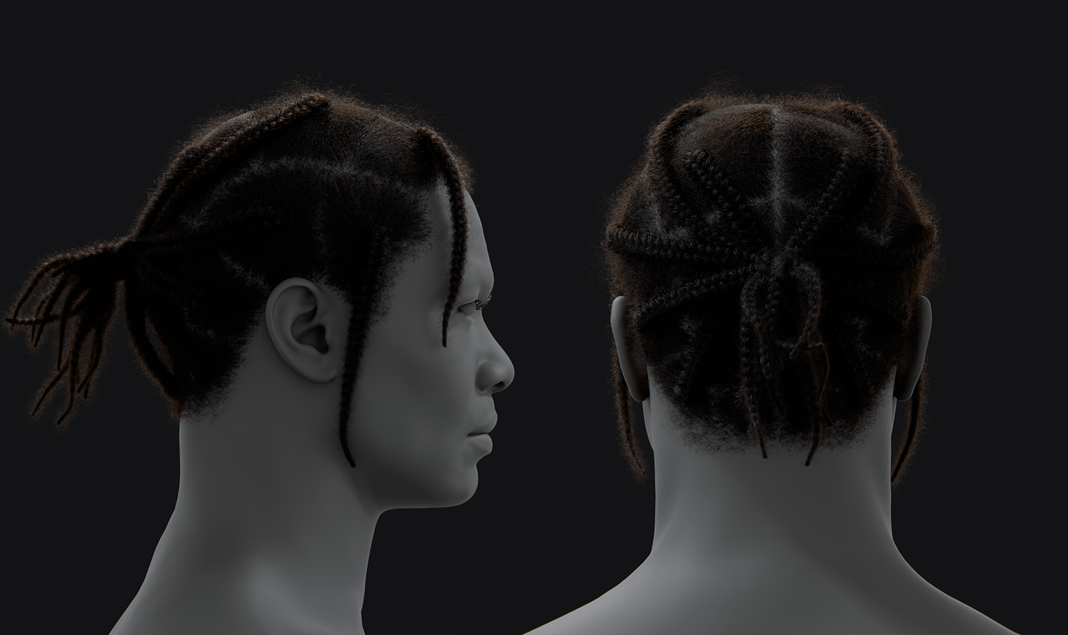 PixelHair ready-made iconic Asap Rocky braids 3D hairstyle in Blender using hair particle system