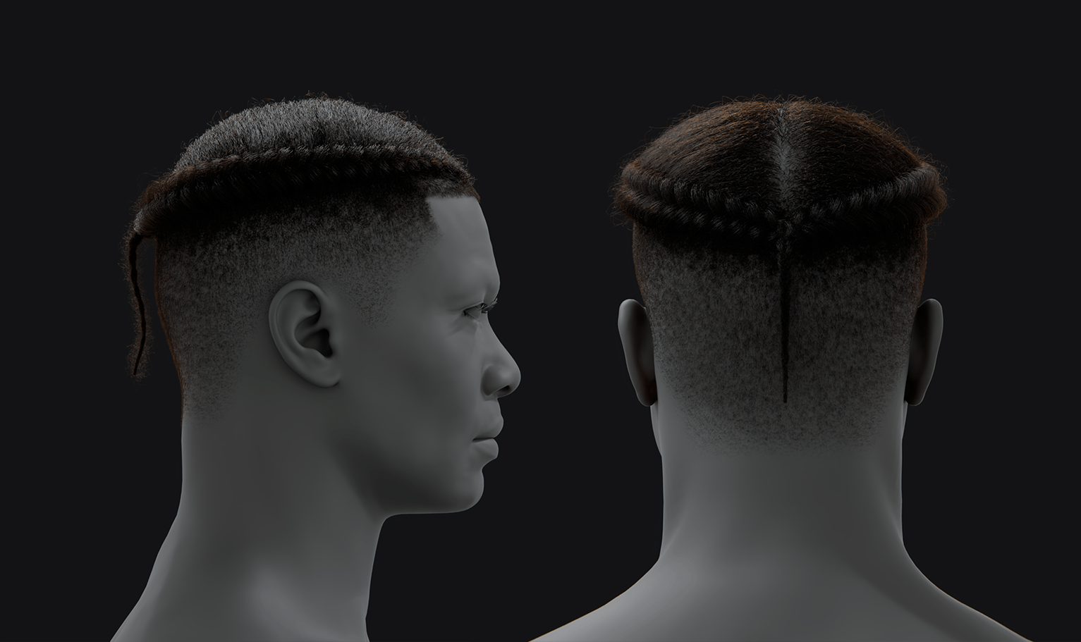 PixelHair ready-made iconic Lil Yatchy braids 3D hairstyle in Blender using hair particle system