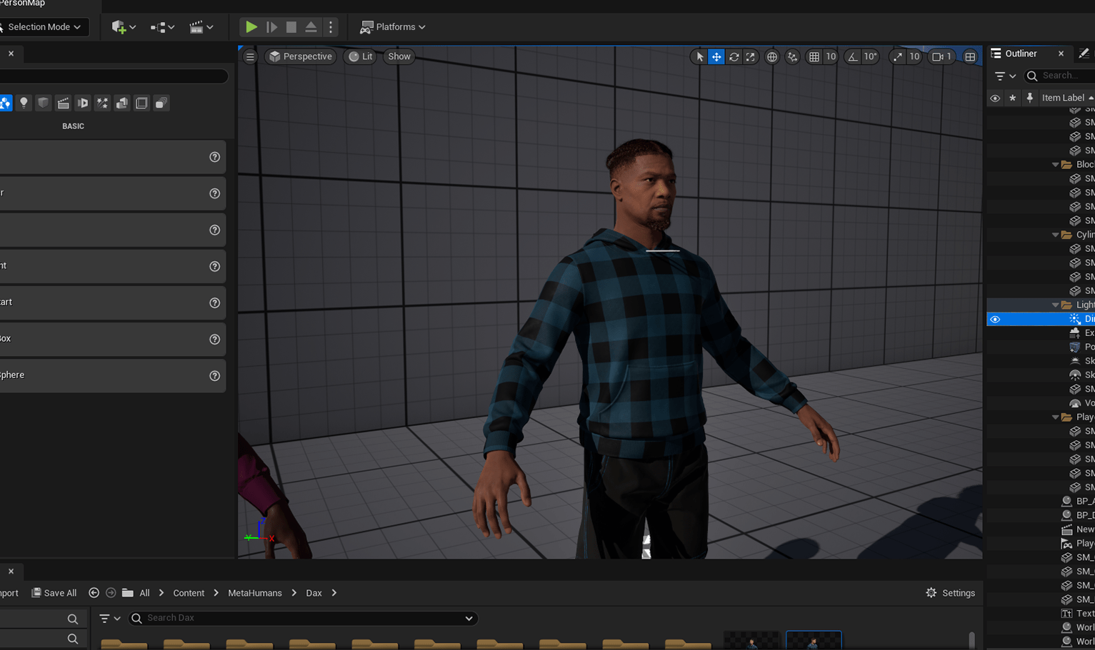 PixelHair ready-made Iconic lil Yatchy braids 3d hairstyle on a metahuman in Unreal Engine 5