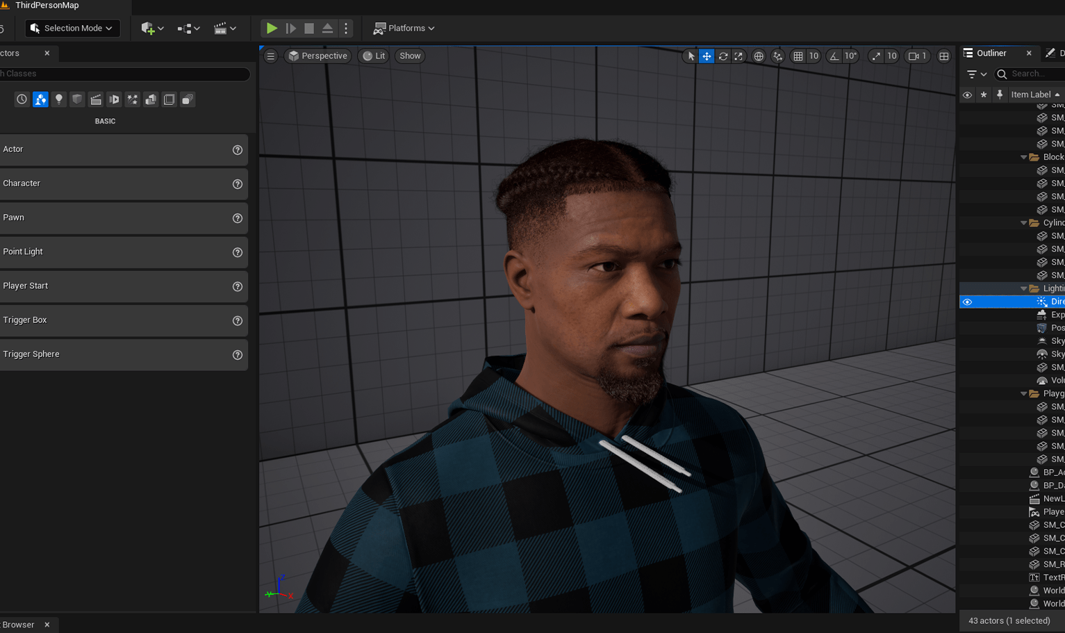 PixelHair ready-made Iconic lil Yatchy braids 3d hairstyle on a metahuman in Unreal Engine 5