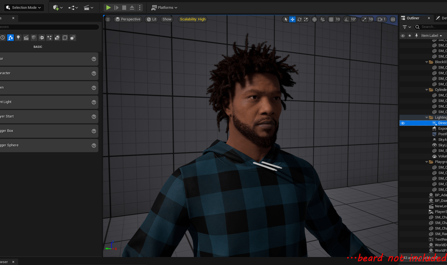 PixelHair ready-made Iconic j.cole dreads 3d hairstyle on a metahuman in Unreal Engine 5