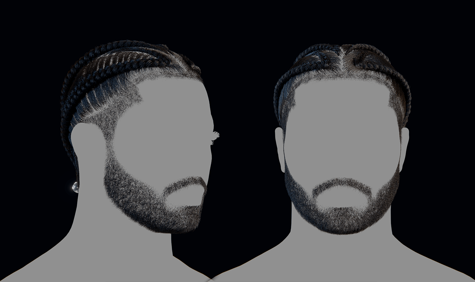 PixelHair ready-made iconic 3D Drake braids hairstyle in Blender using hair particle system