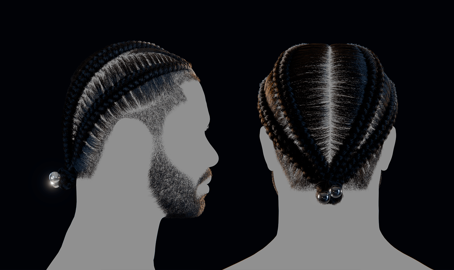 PixelHair ready-made iconic 3D Drake braids hairstyle in Blender using hair particle system