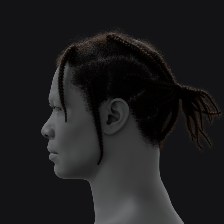 PixelHair ready-made iconic Asap Rocky braids 3D hairstyle in Blender using hair particle system