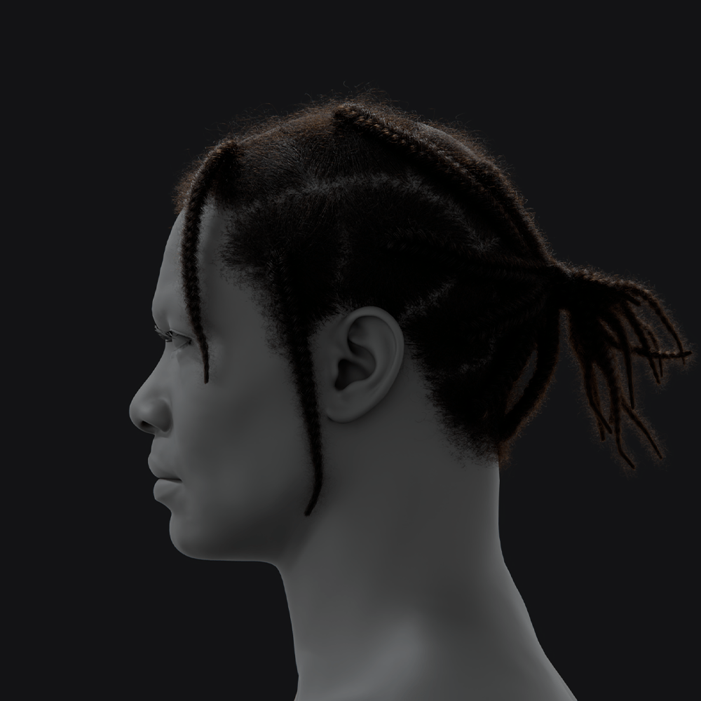 Pixelhair ready-made iconic asap rocky braids 3d hairstyle in blender using hair particle system