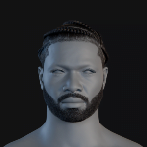 PixelHair ready-made 3D hairstyle of Big Sean Spiral Braids in Blender with hair particle system