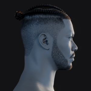 PixelHair ready-made 3D hairstyle of lewis hamilton Braids in Blender