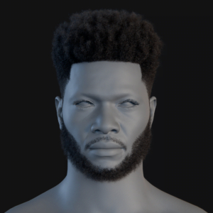 PixelHair ready-made 3D hairstyle of Khalid Afro Fade in Blender