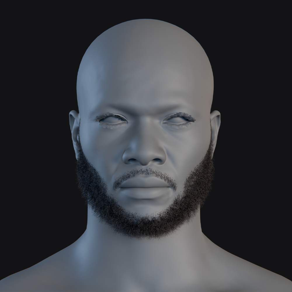 Pixelhair ready-made 3d beard of khalid in blender