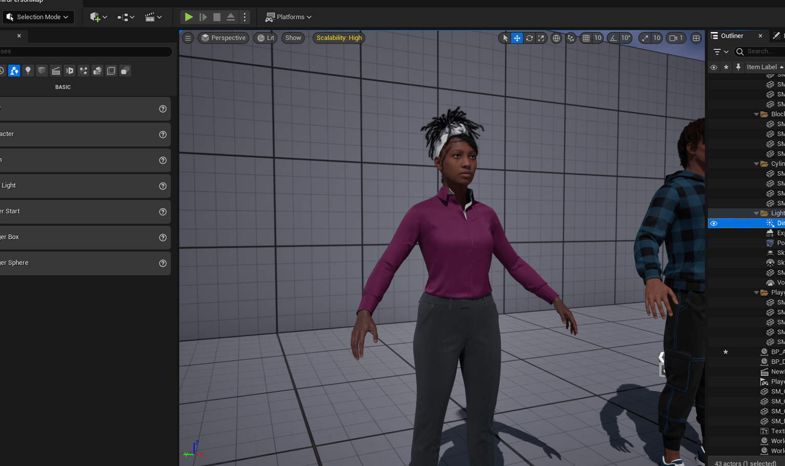 PixelHair ready-made 3D hairstyle of Dreadlocks wrapped in scarf on a metahuman in Unreal Engine