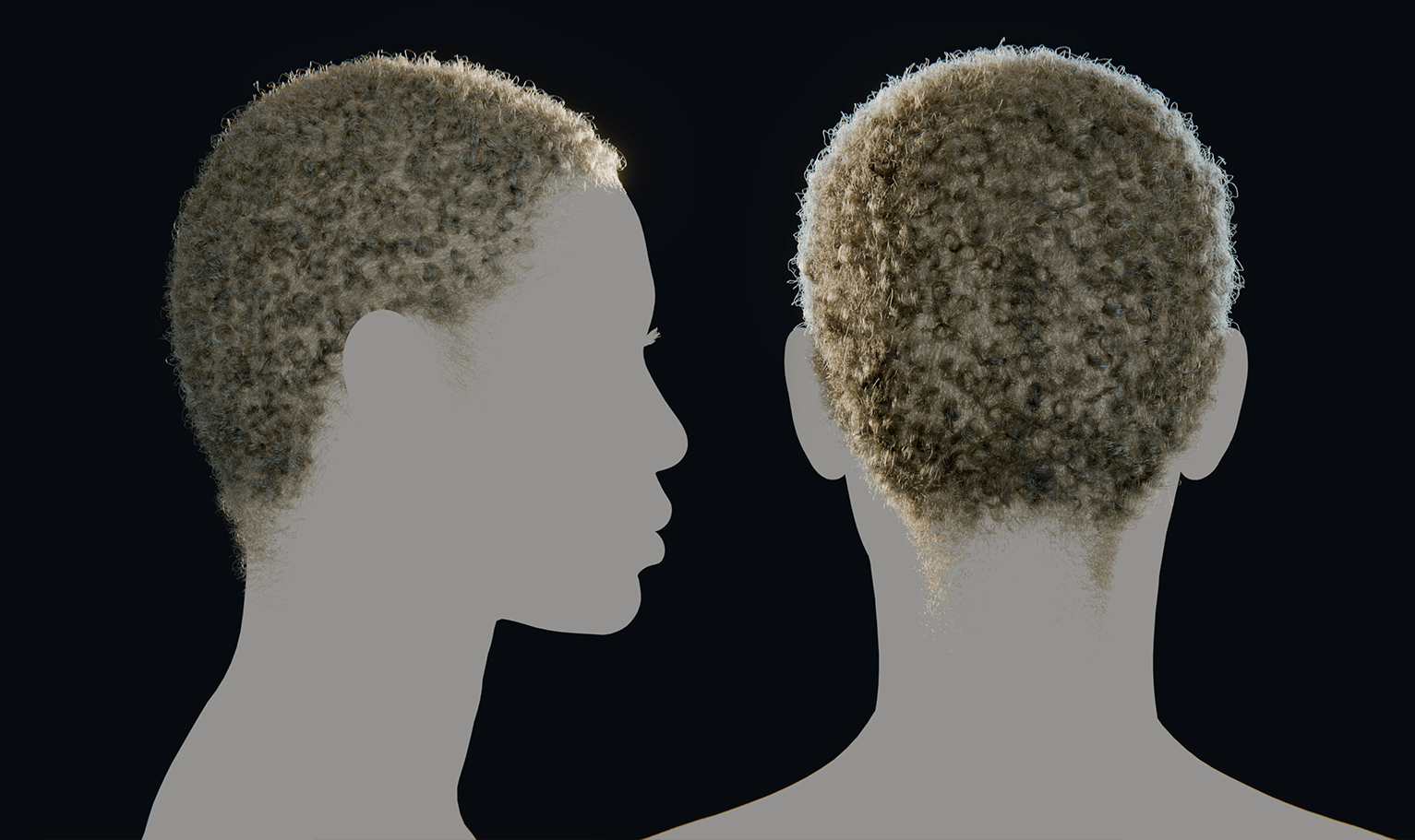 PixelHair ready-made 3D hairstyle of Doja Cat Afro Curls in Blender