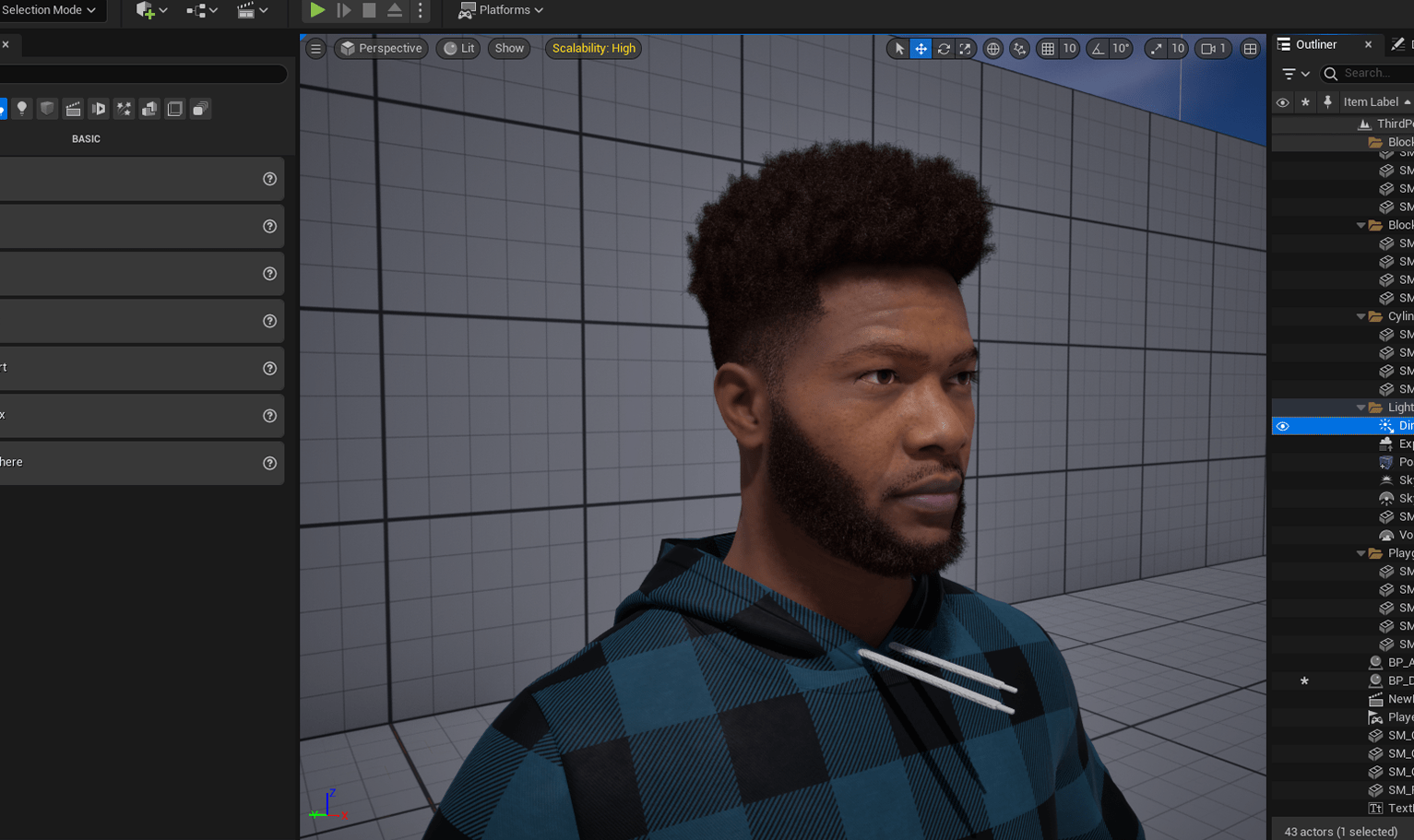 PixelHair ready-made 3D hairstyle of Khalid Afro Fade on a metahuman in Unreal Engine