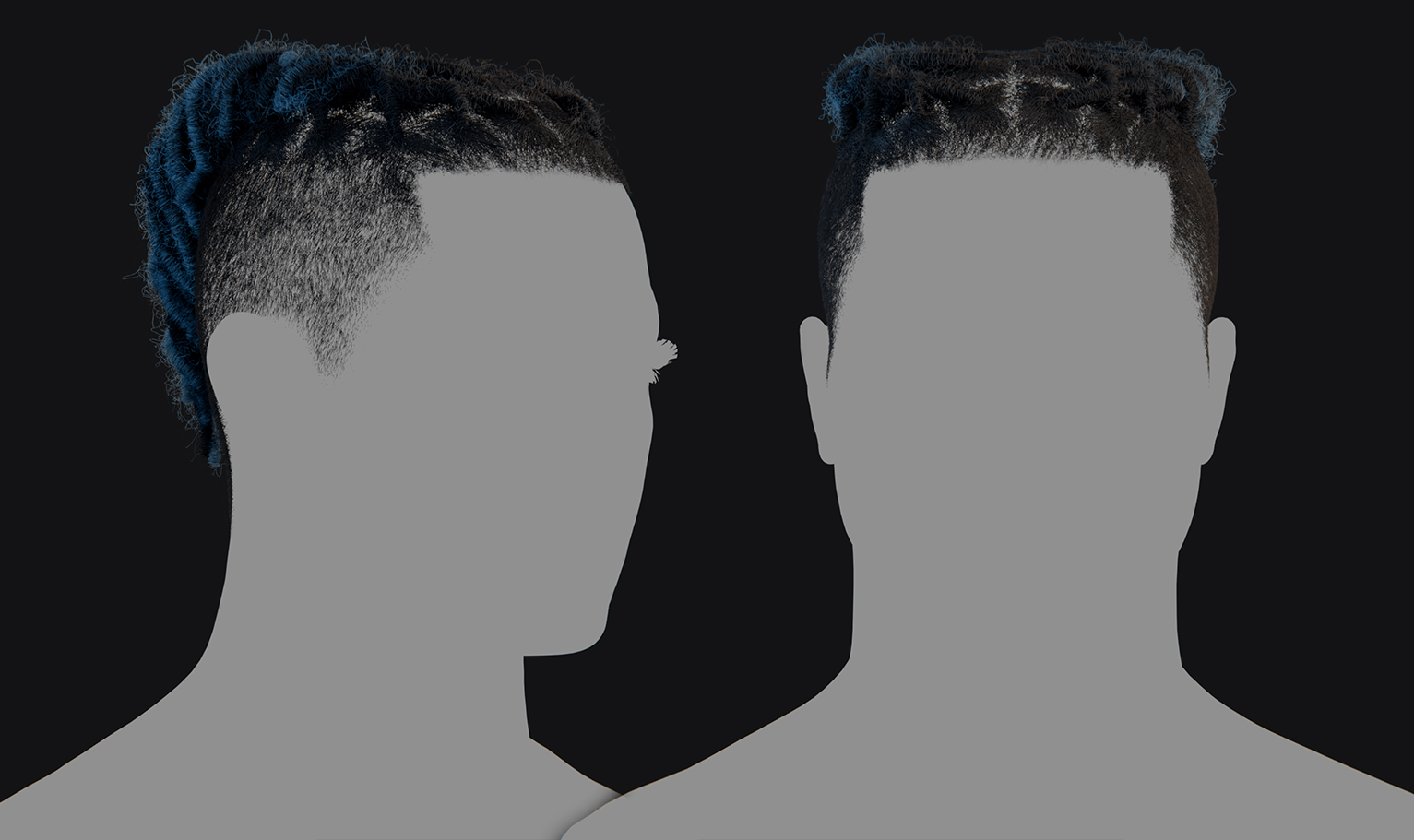 PixelHair ready-made 3D hairstyle of XXXtentacion Dreads in Blender