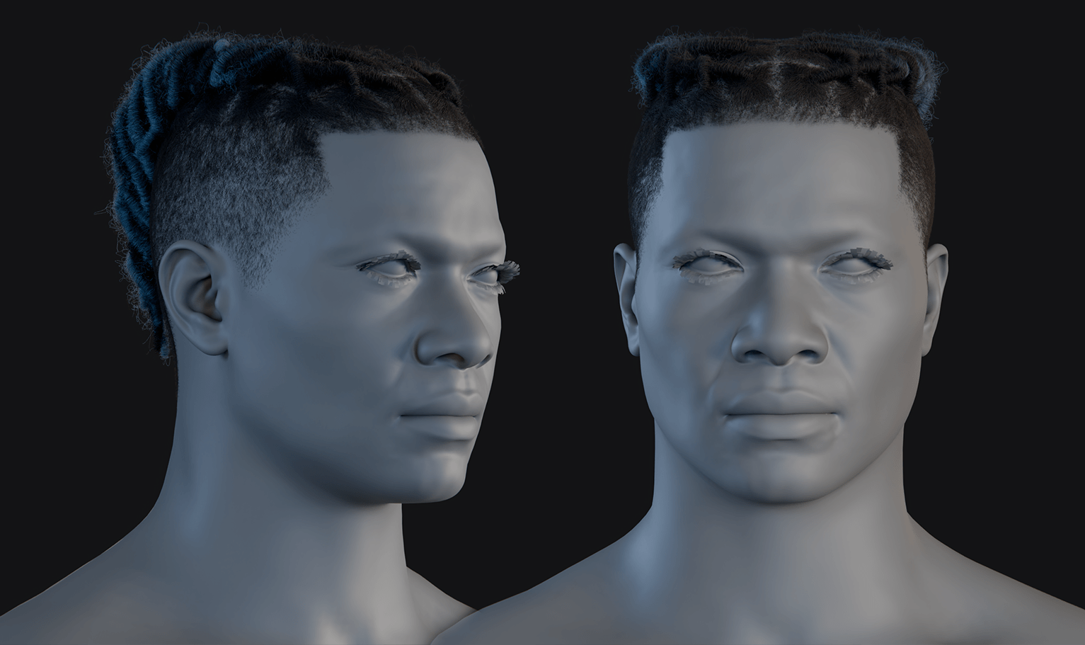 PixelHair ready-made 3D hairstyle of XXXtentacion Dreads in Blender