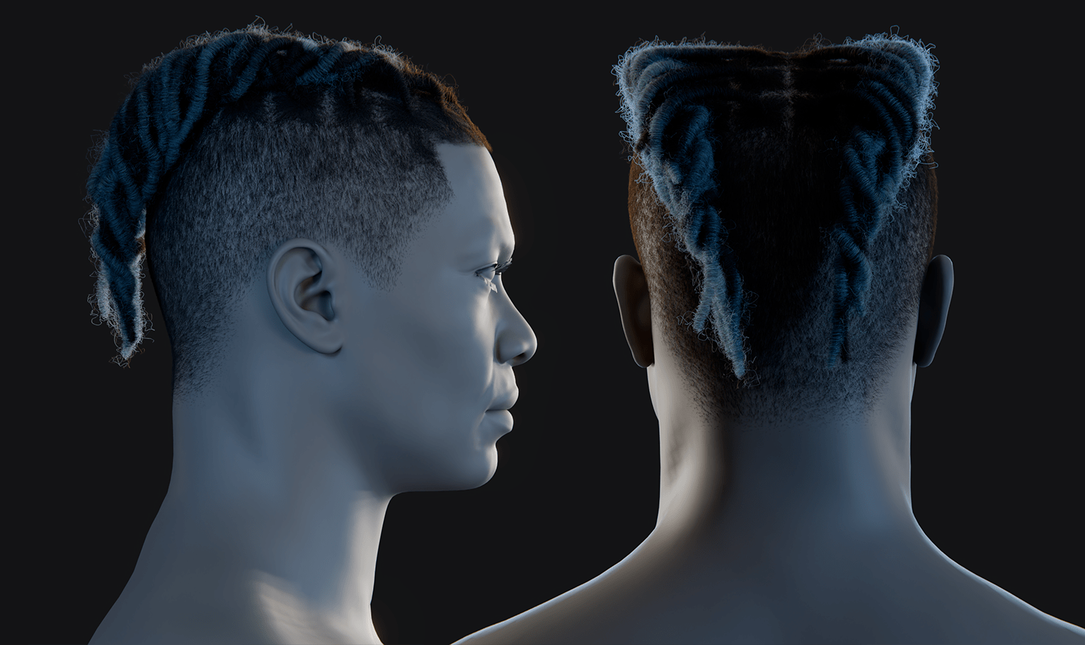 PixelHair ready-made 3D hairstyle of XXXtentacion Dreads in Blender