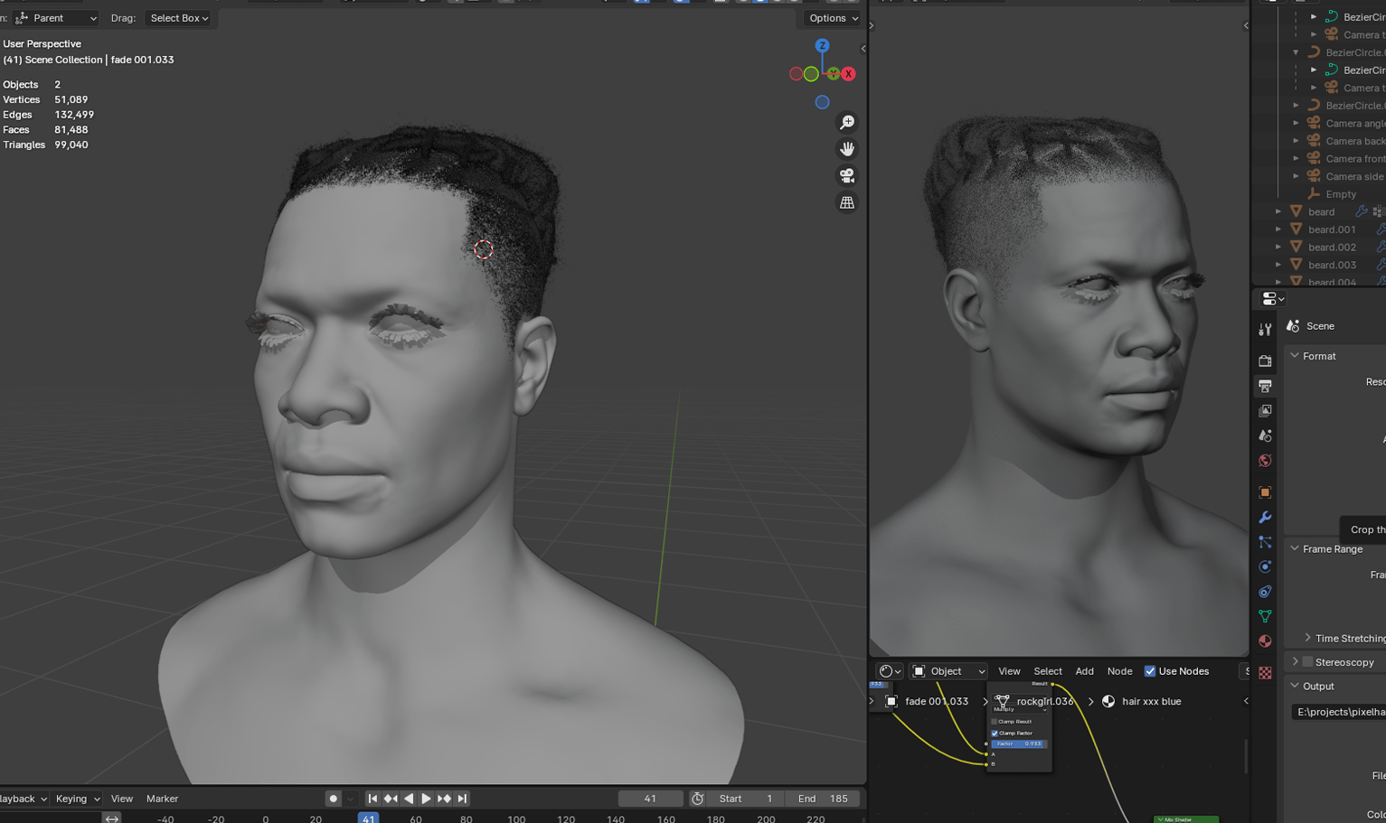 PixelHair ready-made 3D hairstyle of XXXtentacion Dreads in Blender