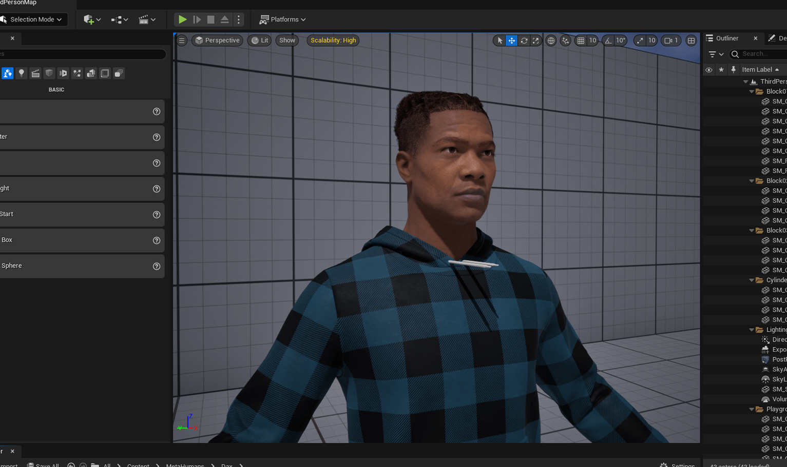 PixelHair ready-made 3D hairstyle of XXXtentacion Dreads on a metahuman in Unreal Engine