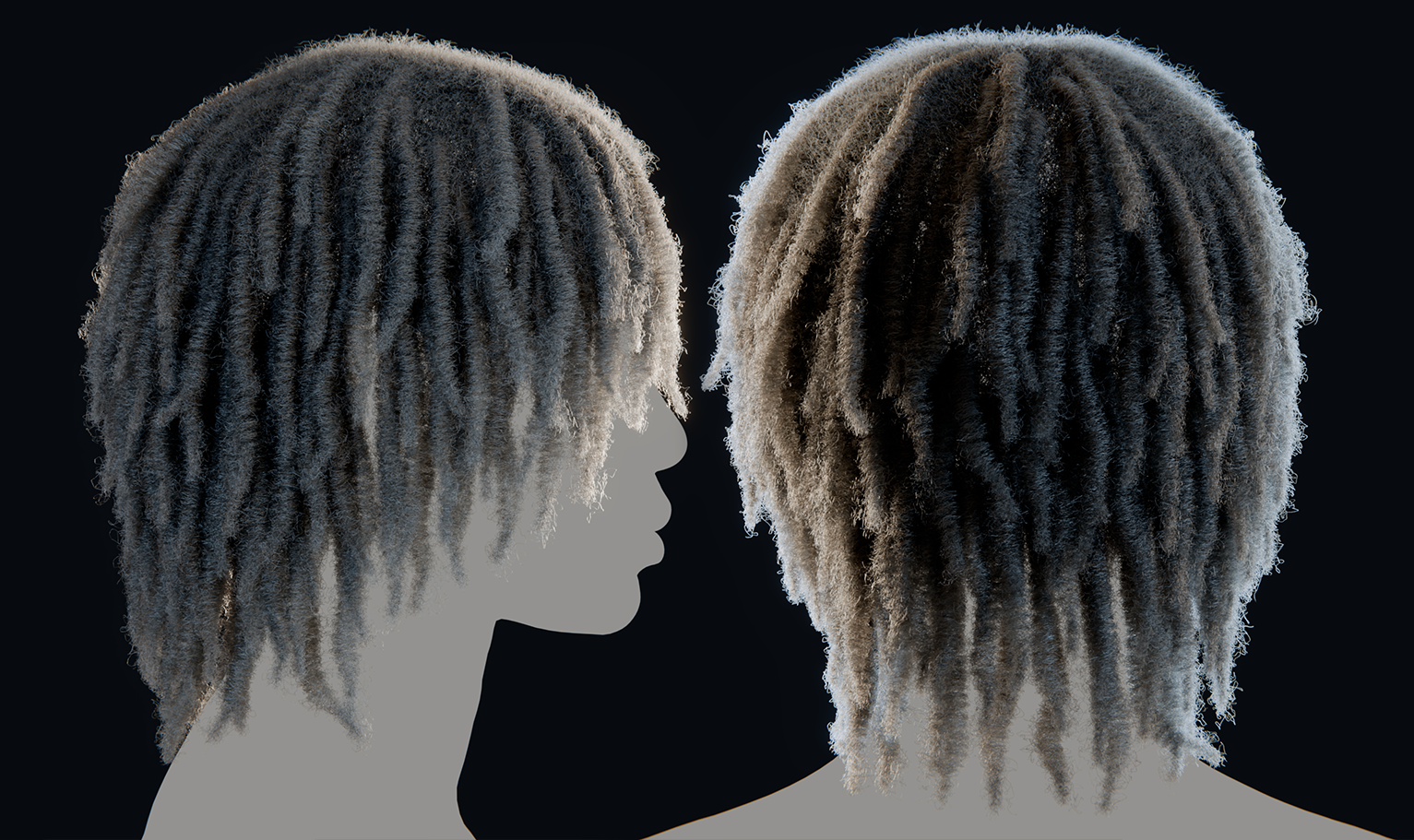 PixelHair ready-made 3D Dreads hairstyle in Blender