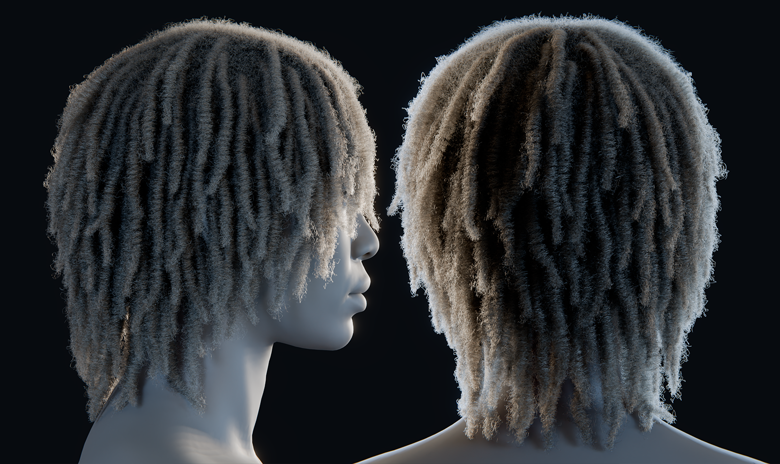 PixelHair ready-made 3D Dreads hairstyle in Blender