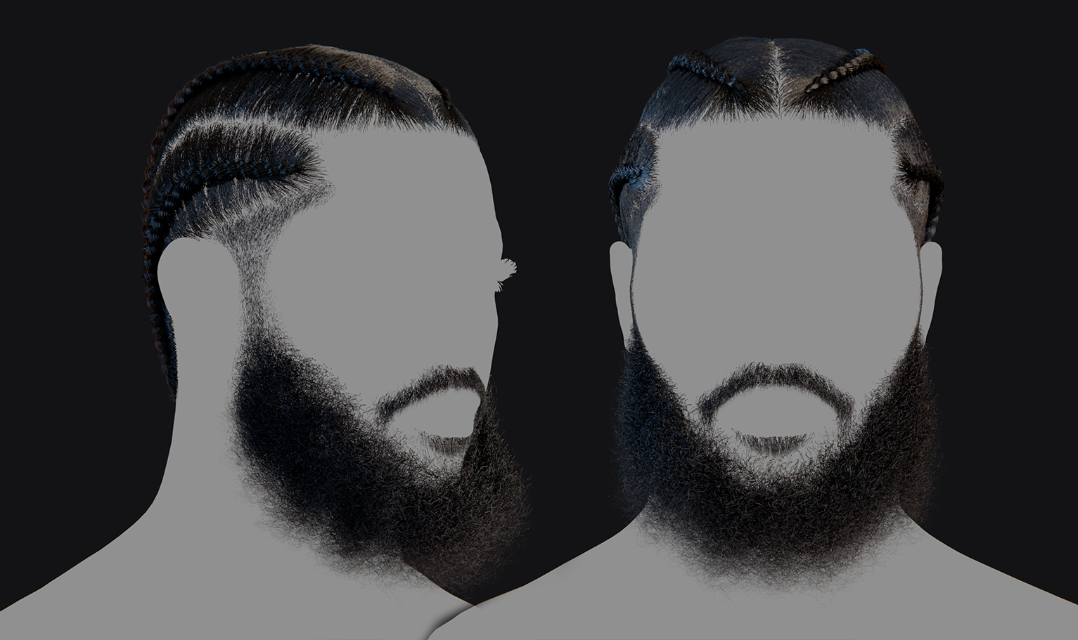 PixelHair ready-made 3D hairstyle of Nipsey Hussle Braids in Blender