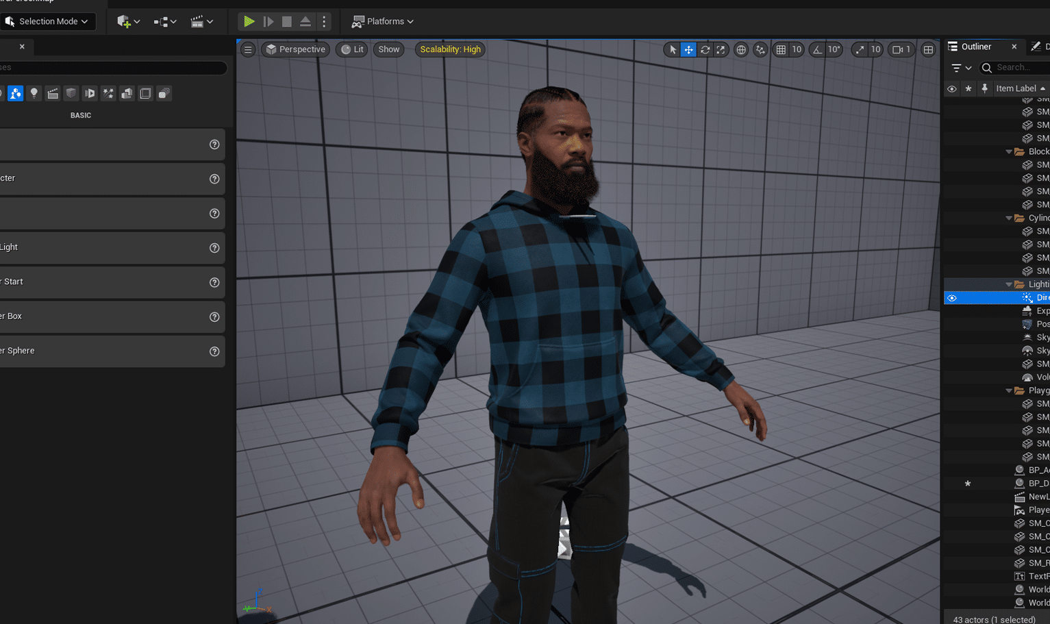 PixelHair ready-made 3D hairstyle of Nipsey Hussle Braids on a metahuman in Unreal Engine