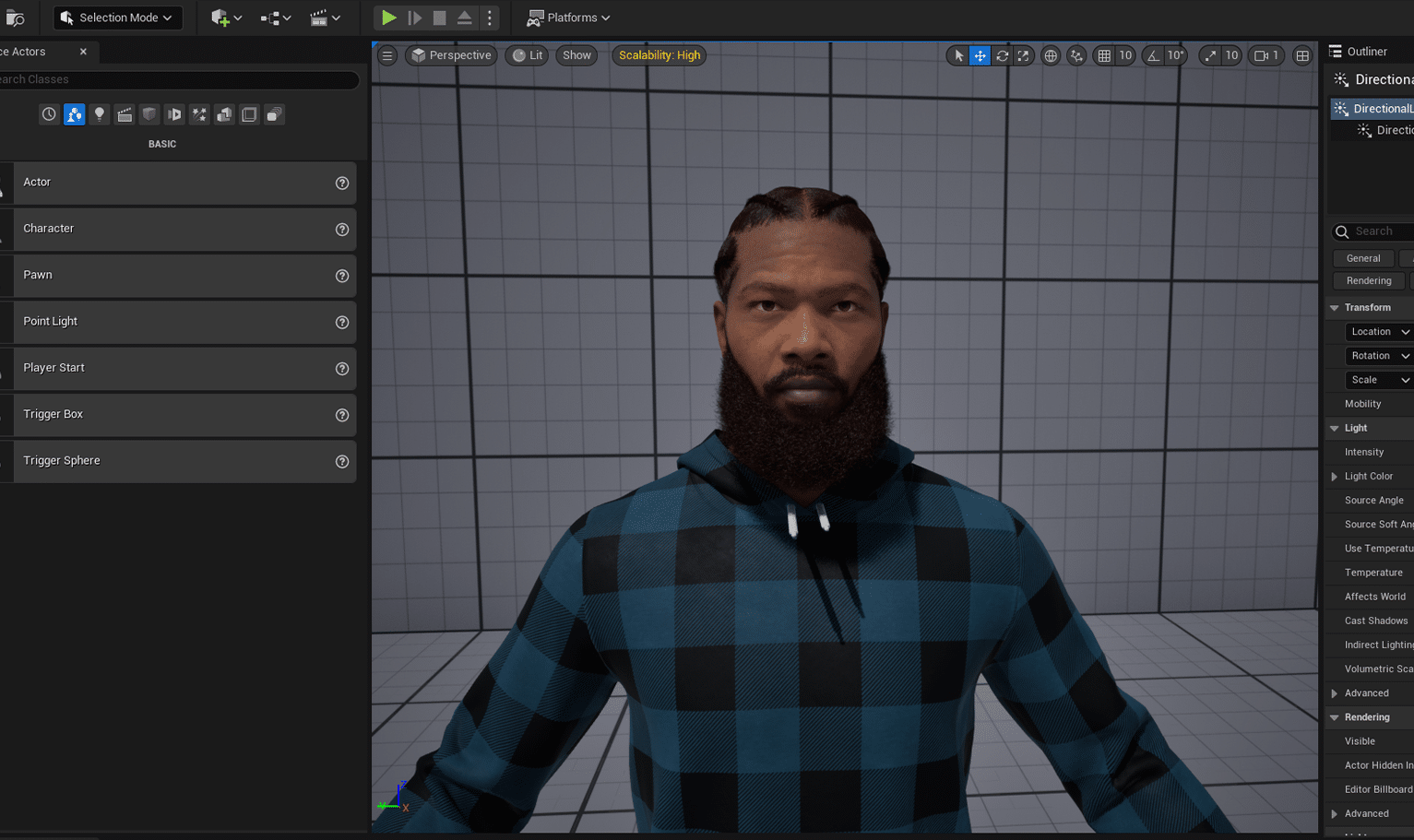 PixelHair ready-made 3D hairstyle of Nipsey Hussle Braids on a metahuman in Unreal Engine