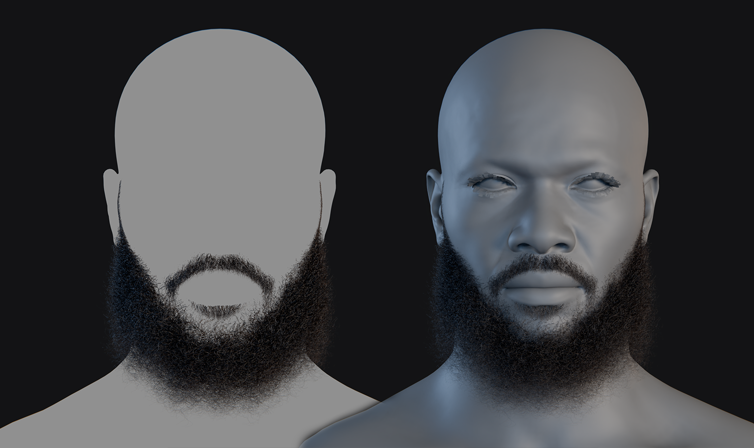 PixelHair ready-made 3D hairstyle of Nipsey Hussle Beard in Blender