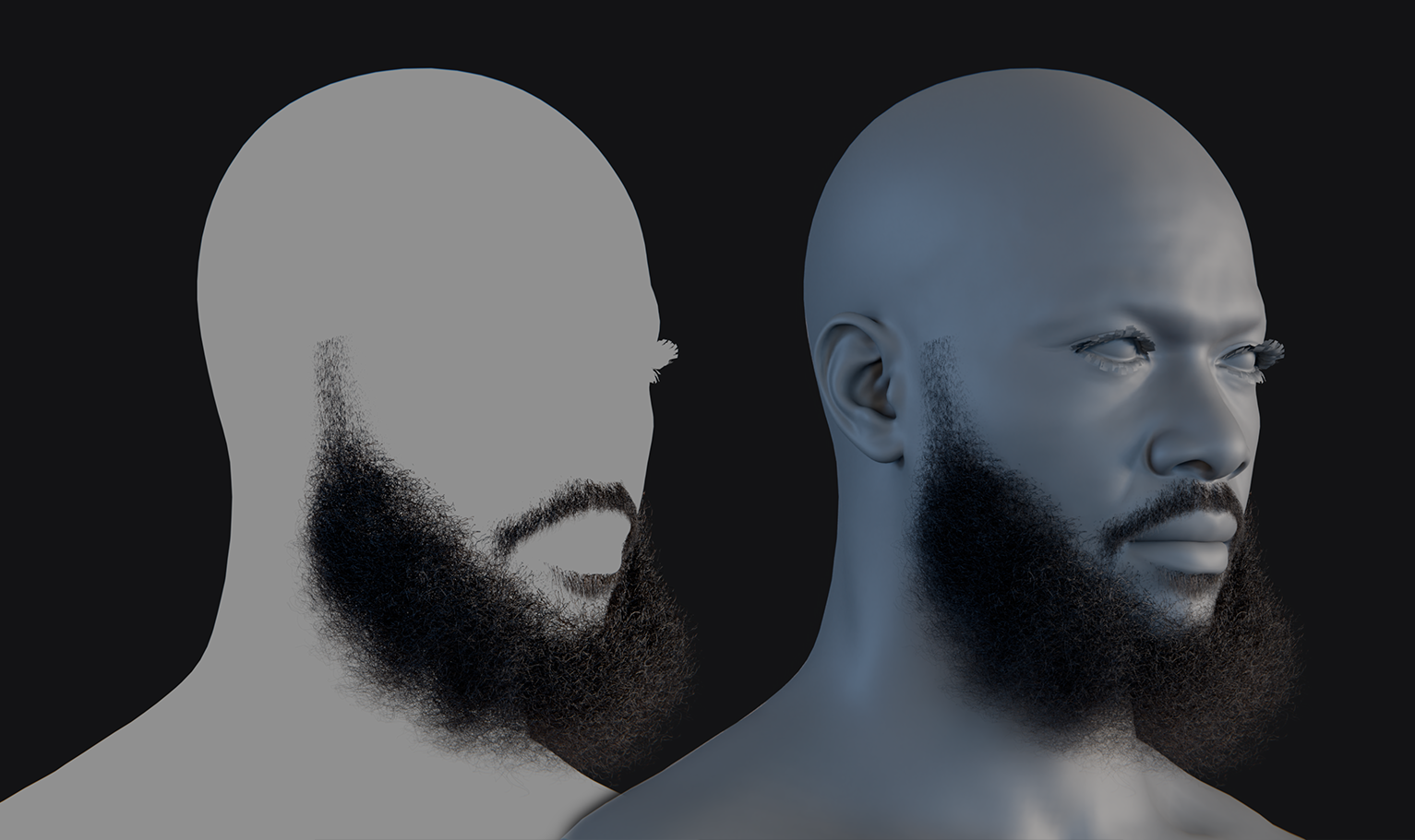 PixelHair ready-made 3D hairstyle of Nipsey Hussle Beard in Blender