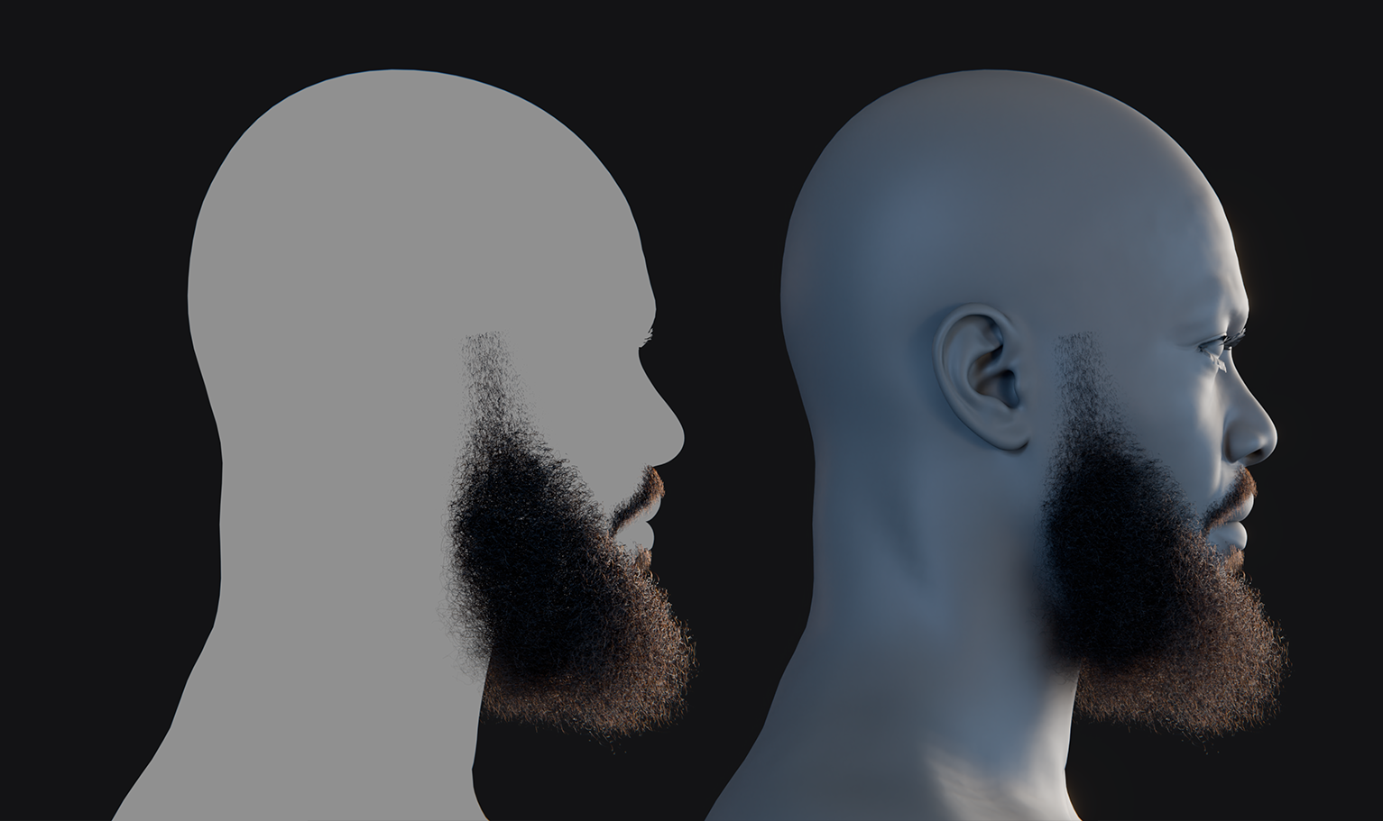 PixelHair ready-made 3D hairstyle of Nipsey Hussle Beard in Blender