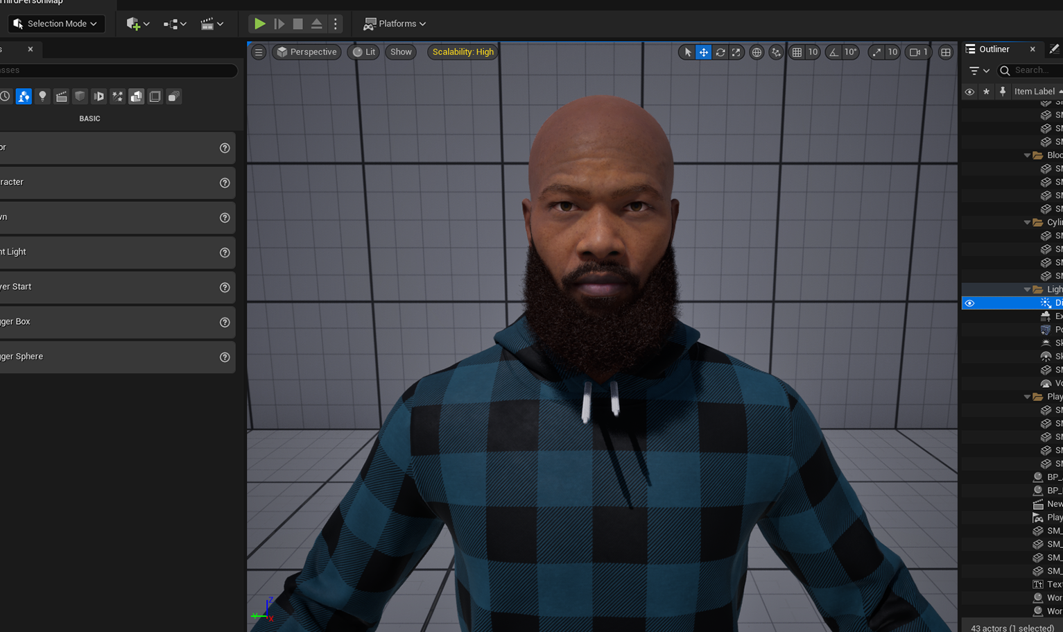 PixelHair ready-made 3D Beard of Nipsey Hussle on a metahuman in Unreal Engine