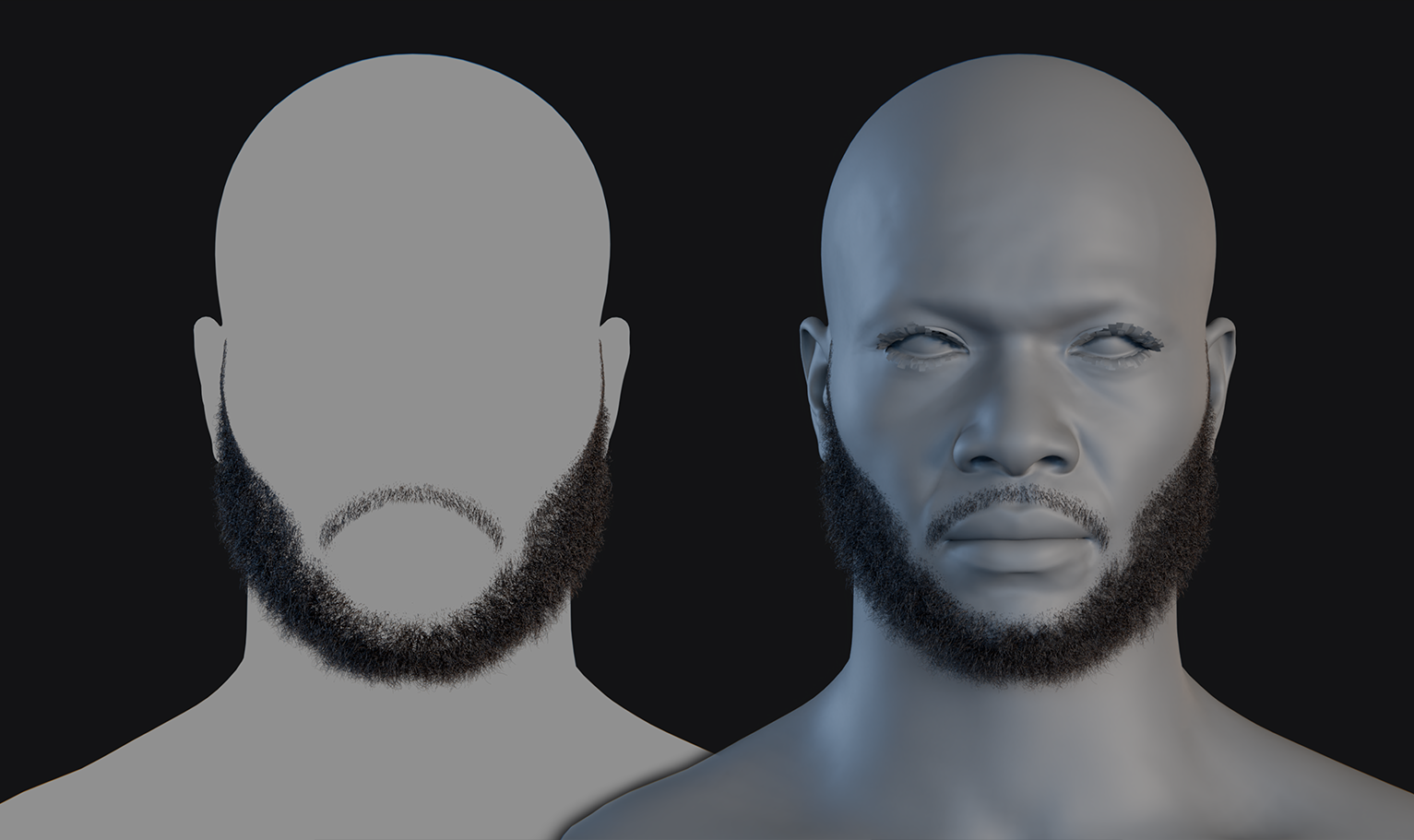 PixelHair ready-made 3D Beard of Khalid in Blender