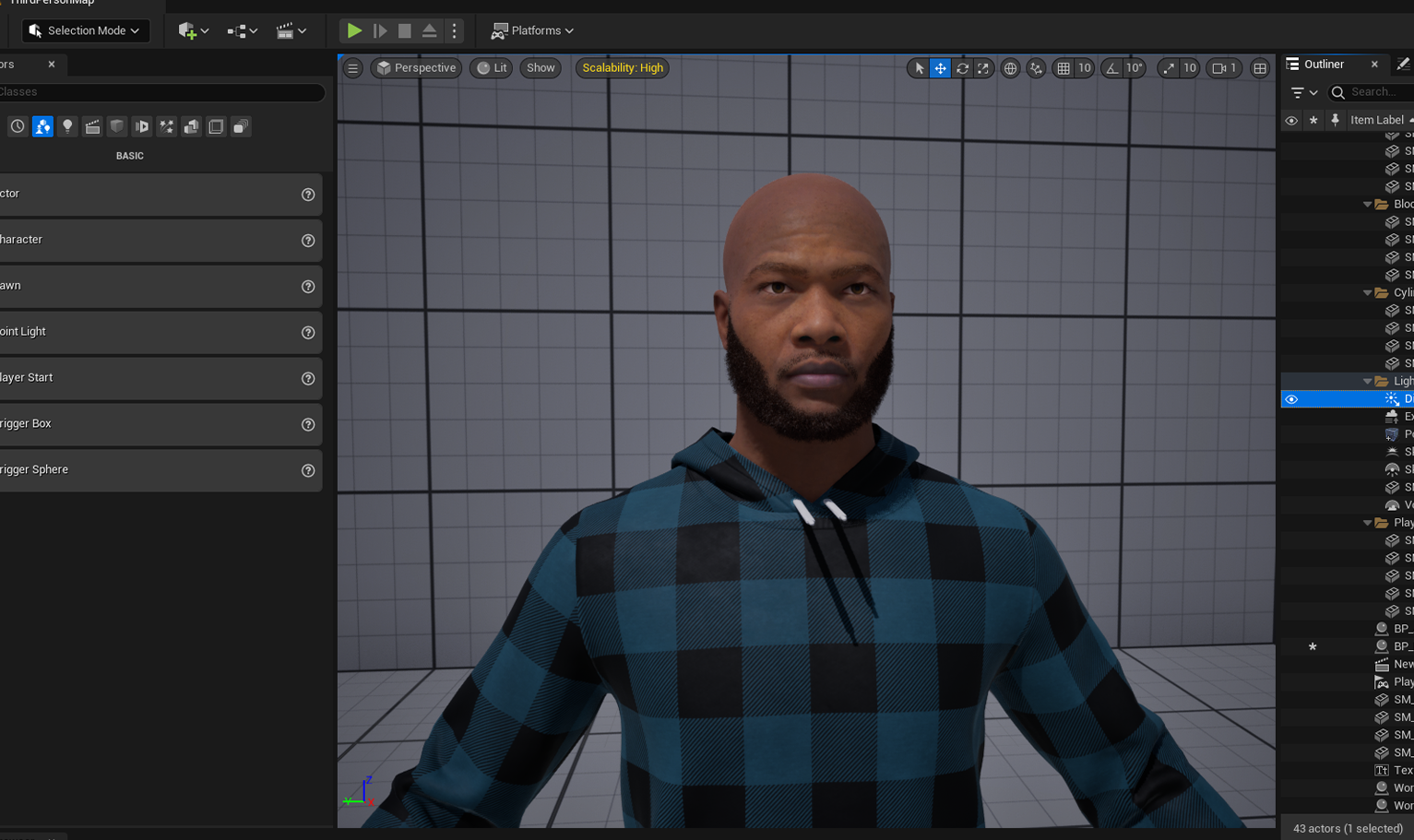 PixelHair ready-made 3D Beard of Khalid on a metahuman in Unreal Engine