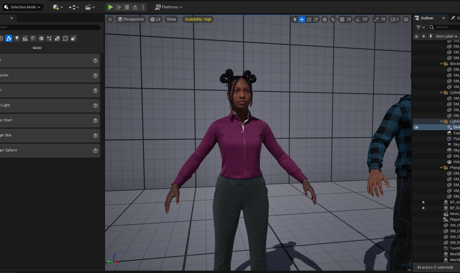 PixelHair ready-made 3D Dreads hairstyle (heart bun) on a metahuman in Unreal Engine