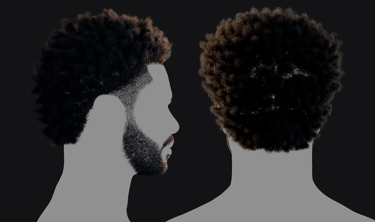 PixelHair ready-made 3D hairstyle of Big Sean Afro Fade in Blender