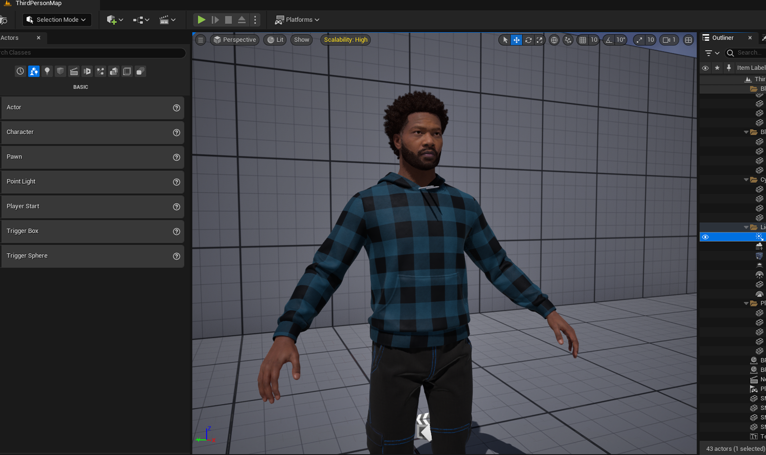 PixelHair ready-made 3D hairstyle of Big Sean Afro on a metahuman in Unreal Engine