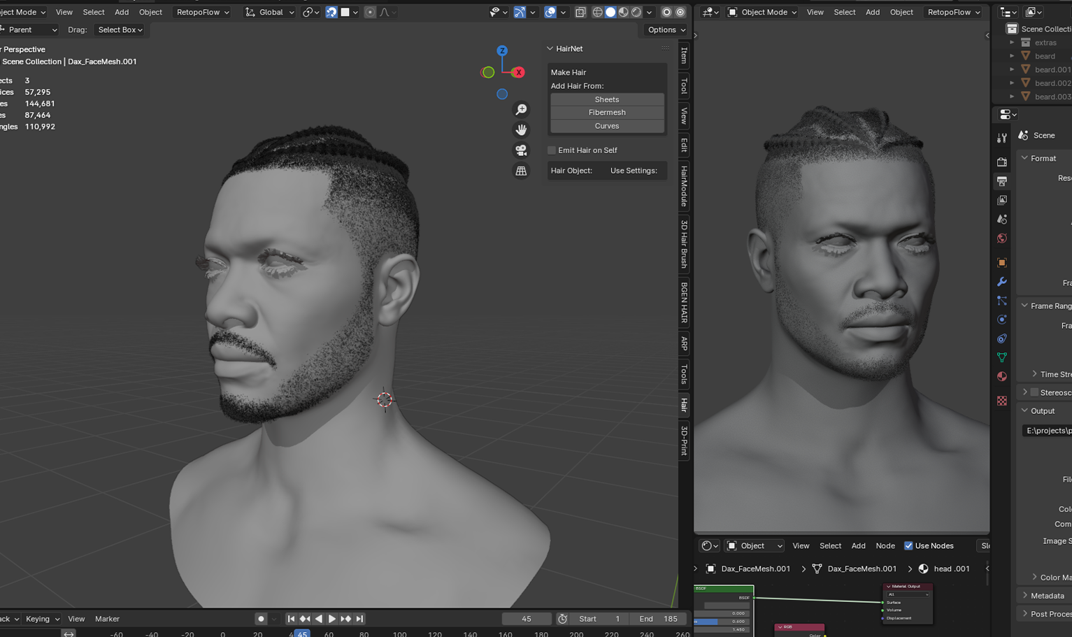 PixelHair ready-made 3D hairstyle of lewis hamilton Braids in Blender