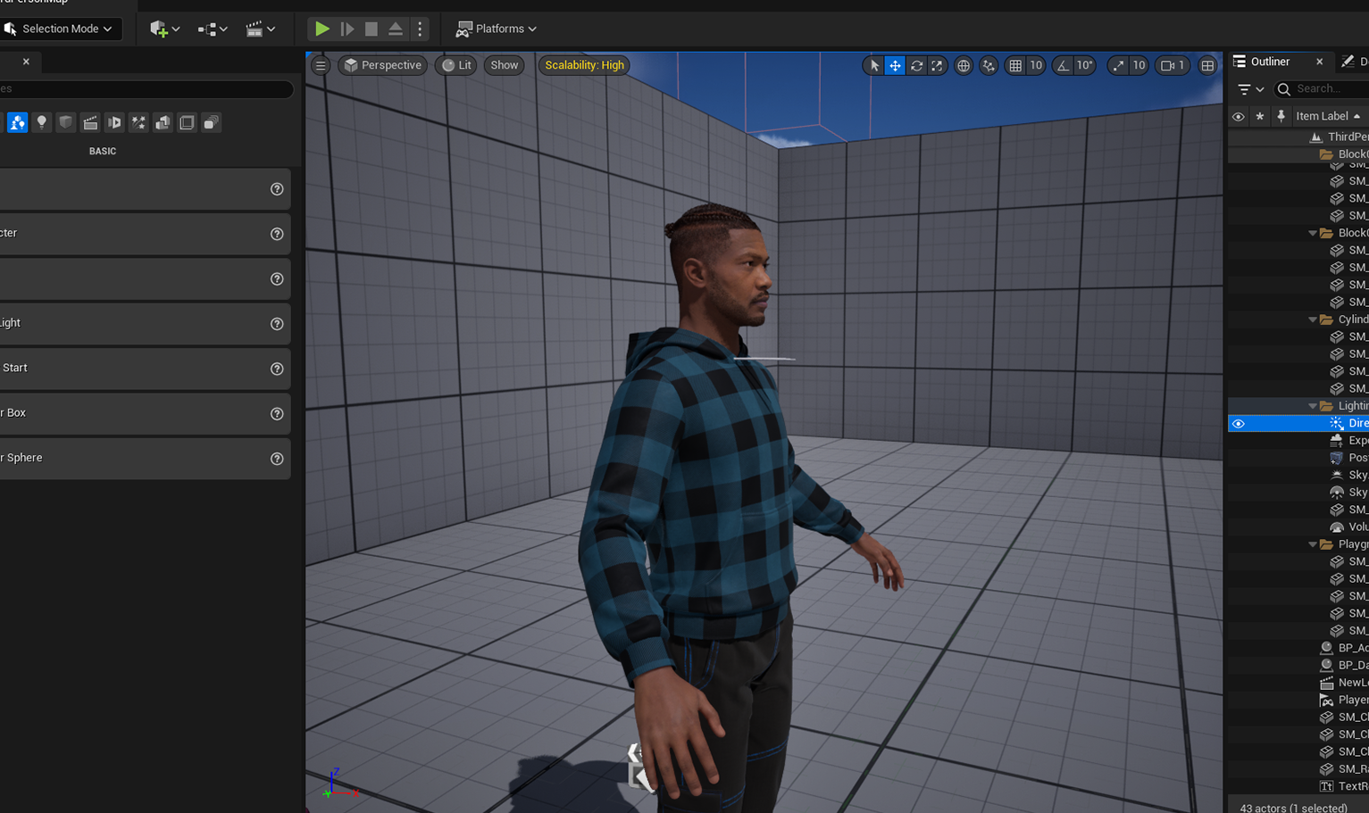 PixelHair ready-made 3D braids Hairstyle of lewis hamilton on a metahuman in Unreal Engine