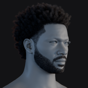 PixelHair ready-made 3D hairstyle of Big Sean Afro Fade in Blender