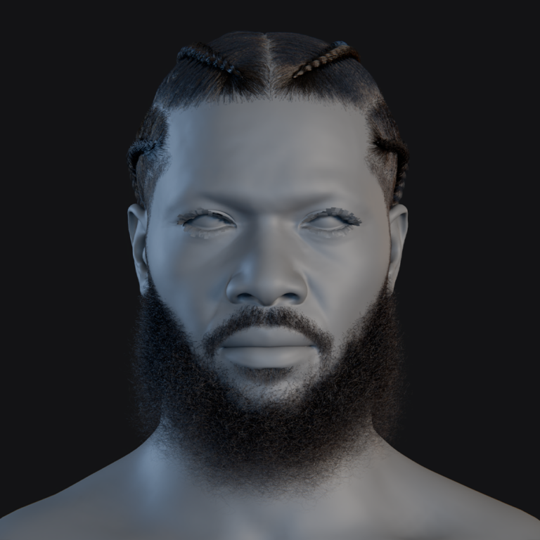 PixelHair ready-made 3D hairstyle of Nipsey Hussle Braids in Blender