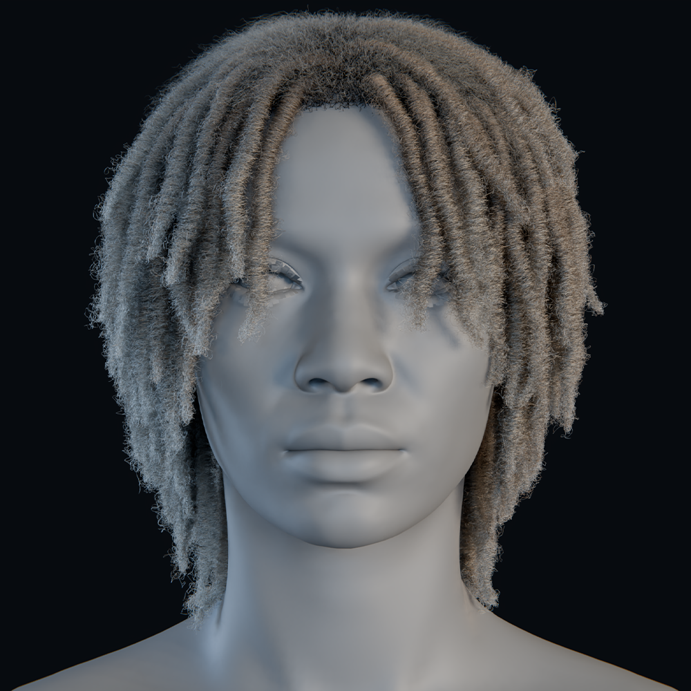 PixelHair ready-made 3D Dreads hairstyle in Blender