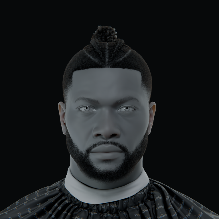 PixelHair ready-made 3D Jason Derulo braids fade hairstyle in Blender using hair particle system