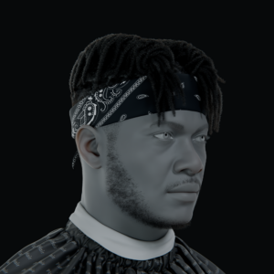 PixelHair ready-made 3D KSI fade dreads hairstyle in Blender using hair particle system